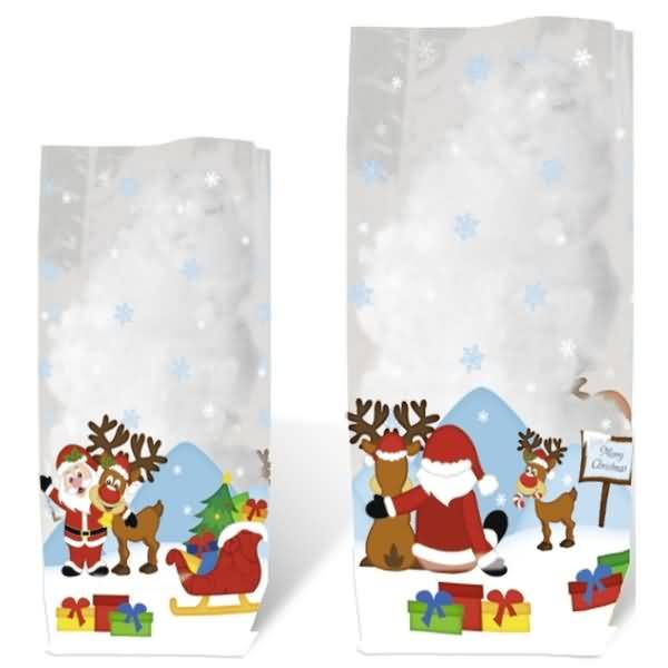 Geschenk-Bodenbeutel Weihnachtsmann 14,5x23,5cm