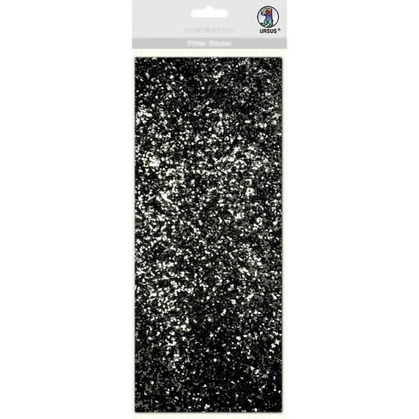 Flitter Sticker schwarz und silber