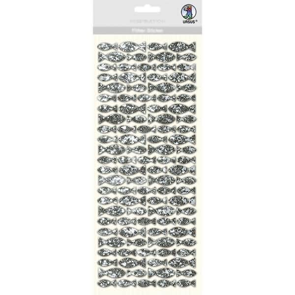 Flitter Sticker silber Fisch