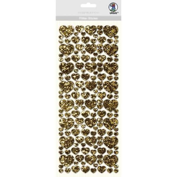 Flitter Sticker gold Herz
