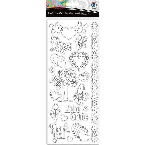 Flat Sticker Tangle Creation Festlichkeiten
