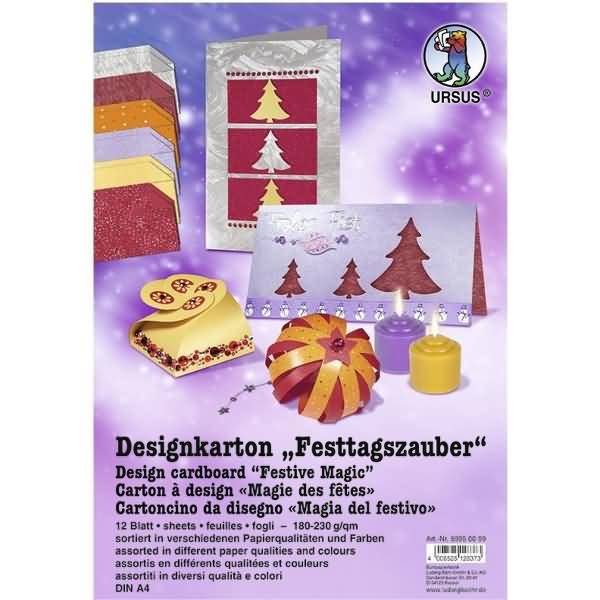 Designkarton Festtagszauber A4 180-230g/qm VE=12 Blatt sortiert