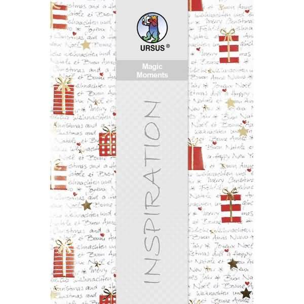 Designkarton Magic Moments 120g/qm 22x33cm VE=5 Blatt Christmastime weiß/rot