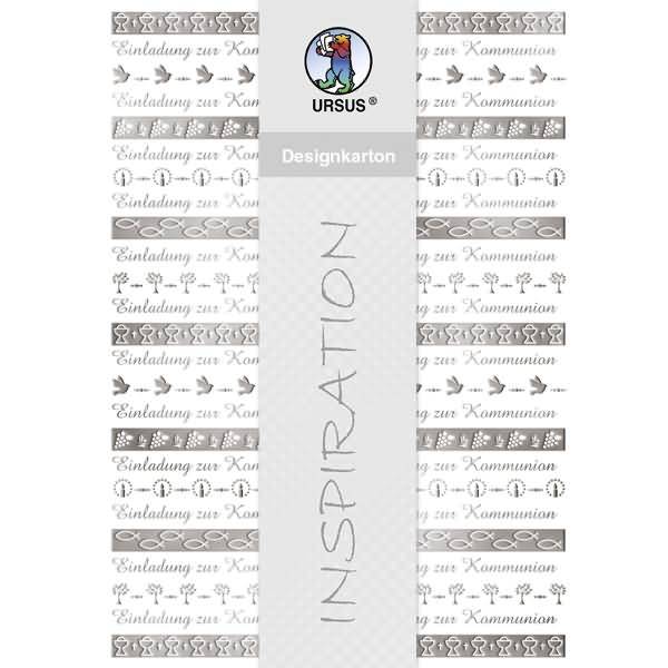 Designkarton 'Bordüren' silber 200g/qm A4 VE=25 Blatt Motiv 2