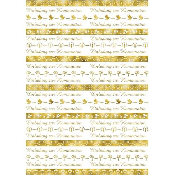 Designkarton 'Bordüren' gold 200g/qm A4 VE=5 Blatt Motiv 2