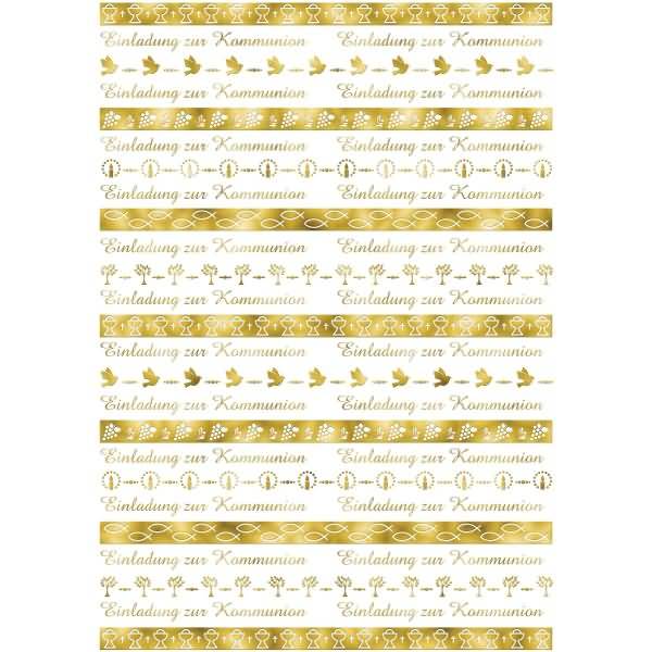 Designkarton 'Bordüren' gold 200g/qm A4 VE=25 Blatt Motiv 2