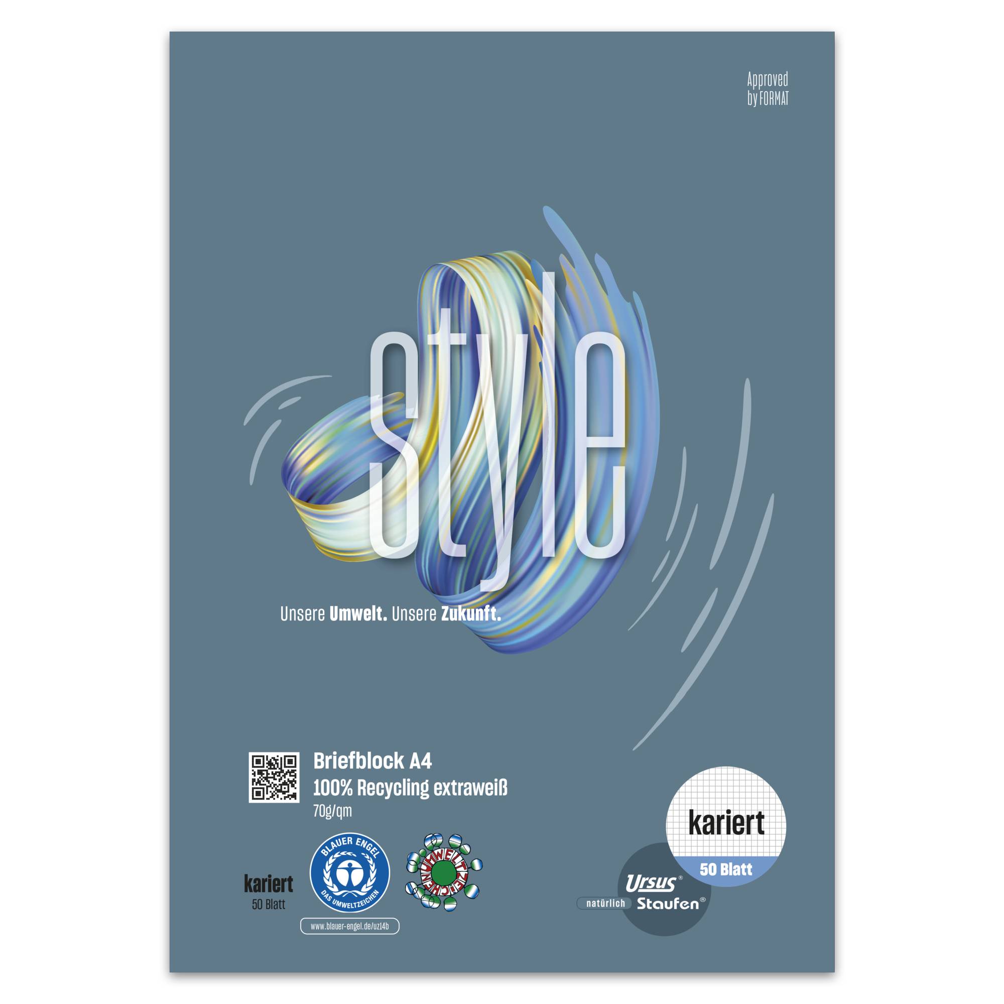 Staufen Briefblock Style 608585020 DIN A4 70g kar. ws 50Bl