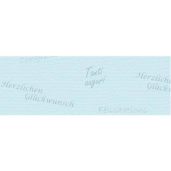 Prägekarton Elegance 220g/qm 23x32cm VE=5 Blatt Glückwünsche hellblau