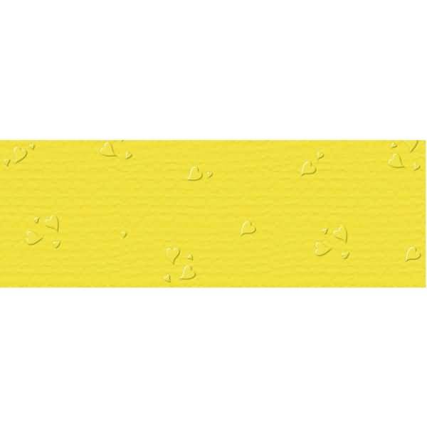 Prägekarton Elegance 220g/qm 23x32cm VE=5 Blatt Herzen sonnengelb