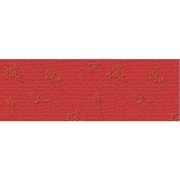 Prägekarton Elegance 220g/qm 23x32cm VE=5 Blatt Rosen schweizerrot