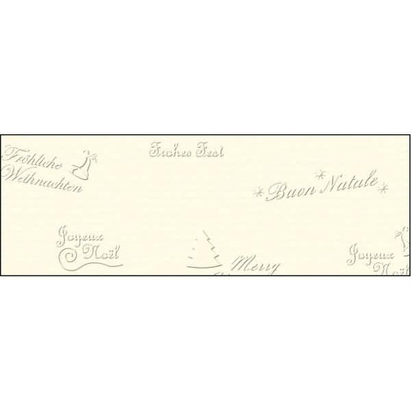 Prägekarton Elegance 220g/qm 23x32cm VE=5 Blatt Weihnachtsgrüße elfenbein