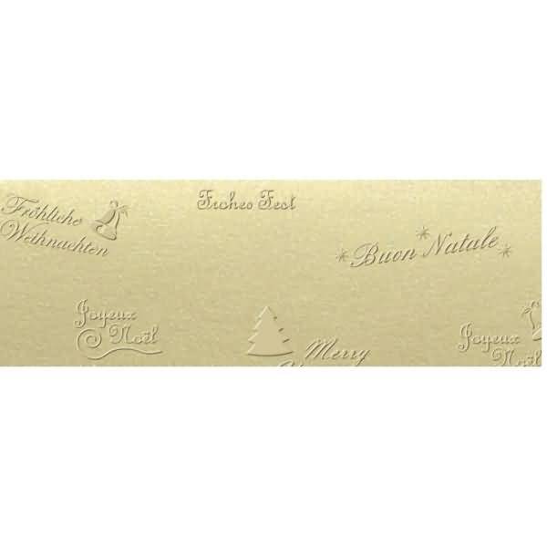 Prägekarton Elegance 220g/qm 23x32cm VE=5 Blatt Weihnachtsgrüße gold matt