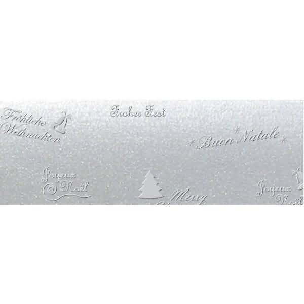 Prägekarton Elegance 220g/qm 23x32cm VE=5 Blatt Weihnachtsgrüße silber matt