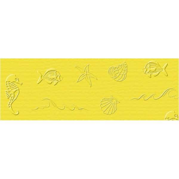 Prägekarton Elegance 220g/qm 23x32cm VE=5 Blatt Maritim sonnengelb