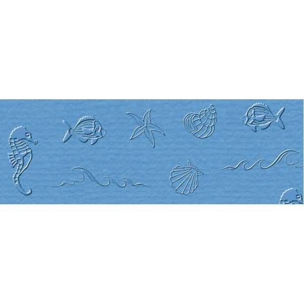 Prägekarton Elegance 220g/qm 23x32cm VE=5 Blatt Maritim californiablau