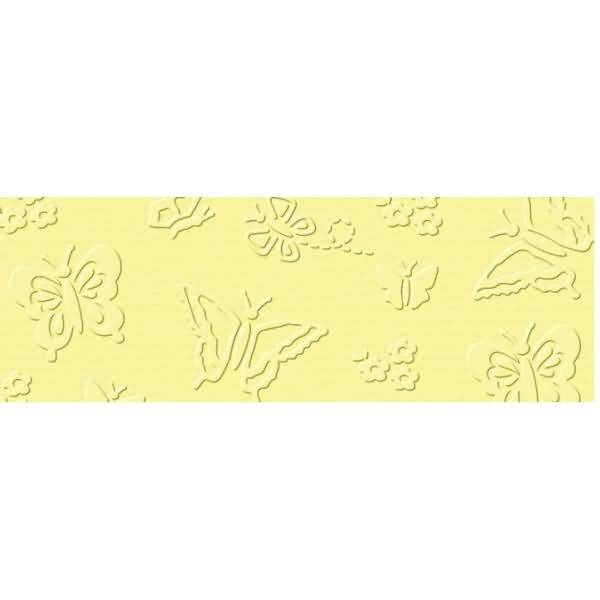 Prägekarton Elegance 220g/qm 23x32cm VE=5 Blatt Schmetterlinge hellgelb