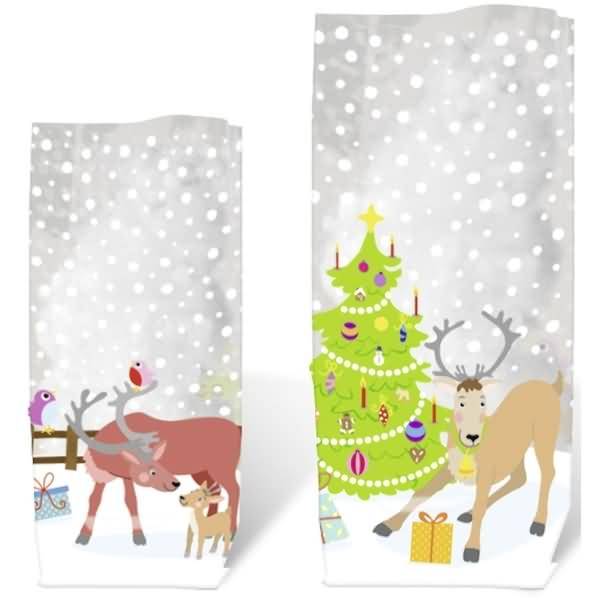 Geschenk-Bodenbeutel Rentier e 11,5x19cm