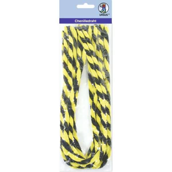 Chenilledraht 9mm/50cm VE=10 Stück gelb/schwarz