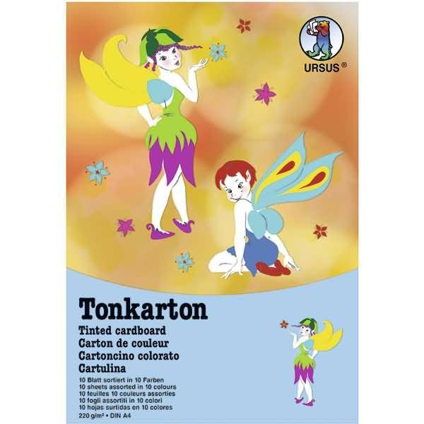Tonkarton 220g/qm A4 VE=10 Bogen 10 Farben sortiert