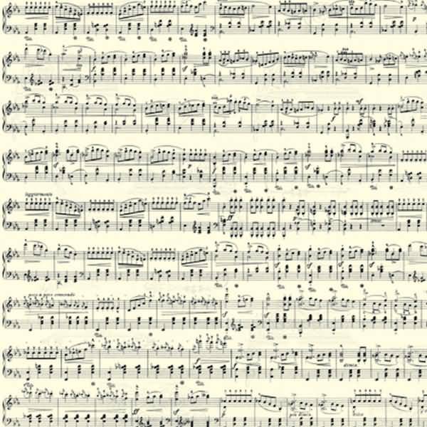 Fotokarton Scapbook Paper 300g/qm 12x12 Zoll VE=5 Bogen Noten schwarz