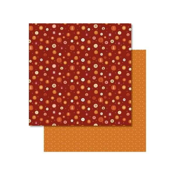 Scrapbook Paper Winterzauber orange/rot 12x12 Zoll VE=5 Blatt