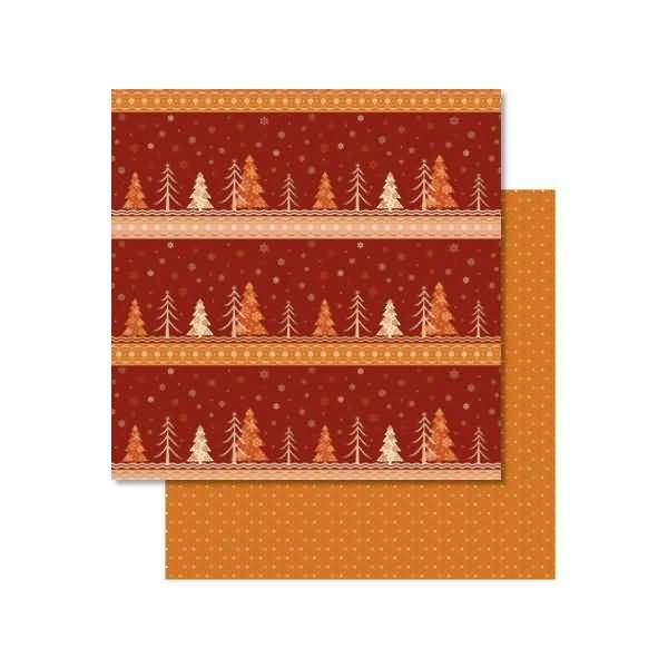 Scrapbook Paper Winterzauber orange/rot 12x12 Zoll VE=25 Blatt