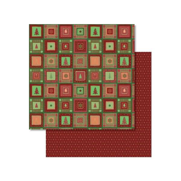 Scrapbook Paper Winterzauber rot/grün 12x12 Zoll VE=5 Blatt