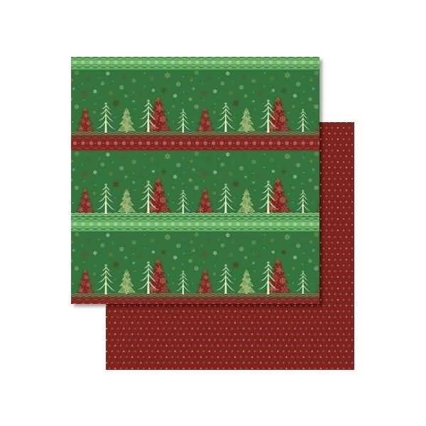 Scrapbook Paper Winterzauber rot/grün 12x12 Zoll VE=5 Blatt