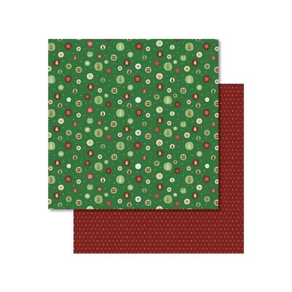 Scrapbook Paper Winterzauber rot/grün 12x12 Zoll VE=5 Blatt