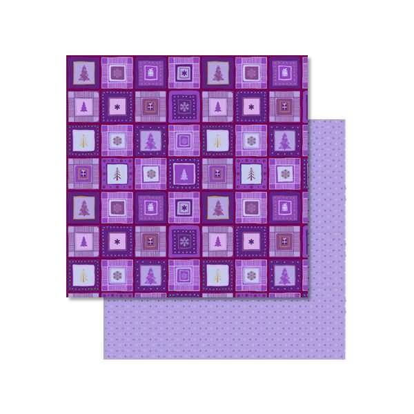 Scrapbook Paper Winterzauber flieder/brombeer 12x12 Zoll VE=5 Blatt