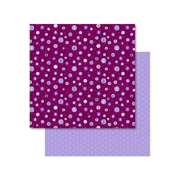 Scrapbook Paper Winterzauber flieder/brombeer 12x12 Zoll VE=25 Blatt