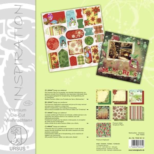 Stanzteile DIE-Cut Premium 30,5x30,5cm 300 g/qm Motiv Weihnachten