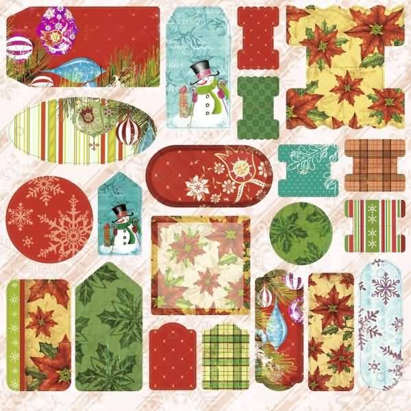 Stanzteile DIE-Cut Premium 30,5x30,5cm 300 g/qm Motiv Weihnachten