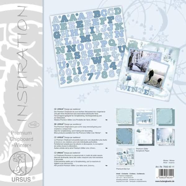 Scrapbook Chipboard Premium 30,5x30,5cm Motiv Winter