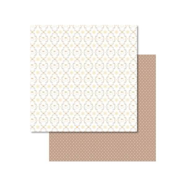 Scrapbook Paper Classic Christmas creme/braun12x12 Zoll VE=5 Blatt Motiv 1