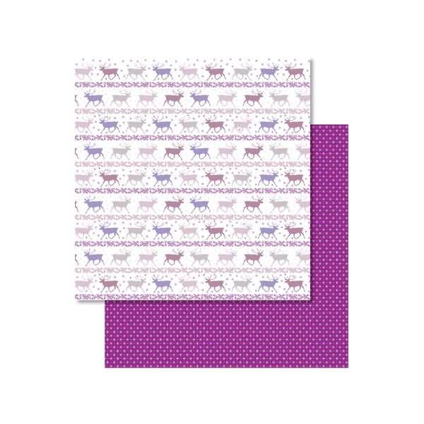 Scrapbook Paper Classic Christmas flieder/brombeer 12x12 Zoll VE=5 Blatt Motiv 2