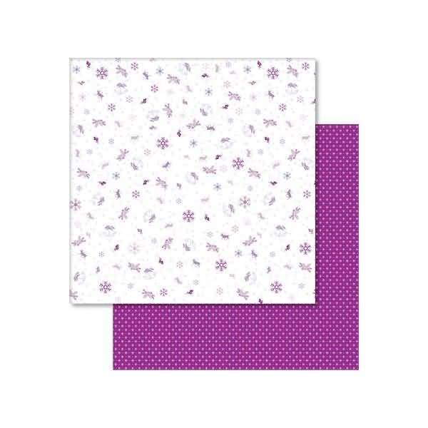 Scrapbook Paper Classic Christmas flieder/brombeer 12x12 Zoll VE=25 Blatt Motiv 5