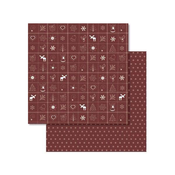 Scrapbook Paper Country Christmas 12x12 Zoll VE=5 Blatt rot