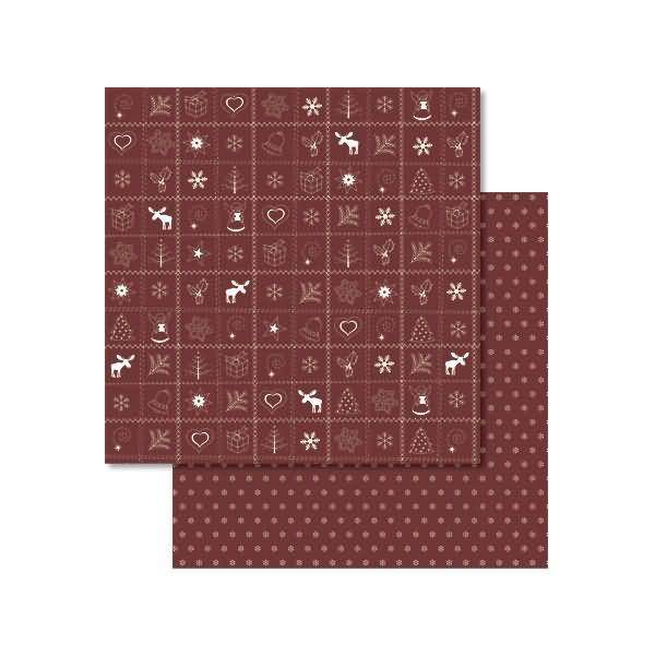 Scrapbook Paper Country Christmas12x12 Zoll VE=25 Blatt rot