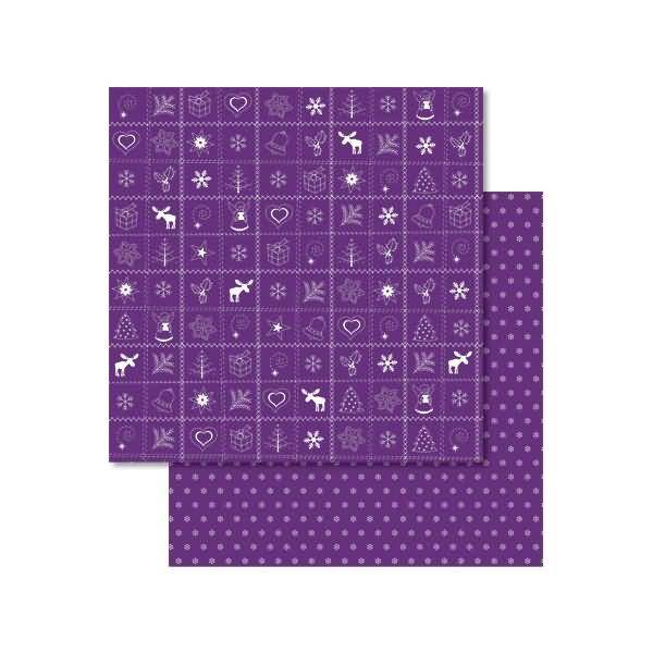 Scrapbook Paper Country Christmas 12x12 Zoll VE=25 Blatt violett