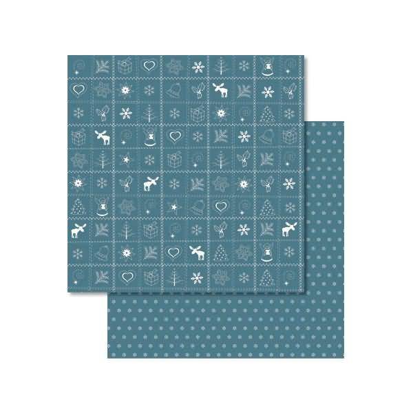 Scrapbook Paper Country Christmas12x12 Zoll VE=25 Blatt petrol