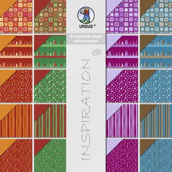 Scrapbook Paper Winterzauber 12x12 Zoll VE=20 Blatt 20 Motive sortiert