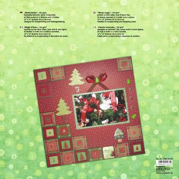 Scrapbook Paper Winterzauber 12x12 Zoll VE=20 Blatt 20 Motive sortiert