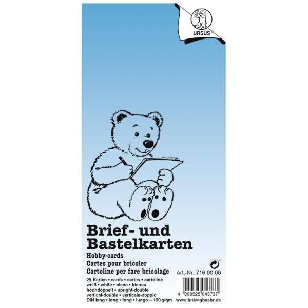 Briefkarten DINlang hoch doppelt VE=25 Stück weiß