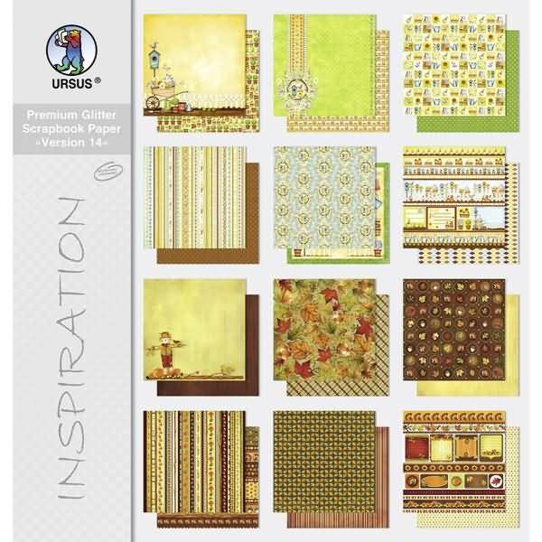 Scrapbook Paper Premium Glitter Block 30,5x30,5cm Version 14 VE=12 Blatt