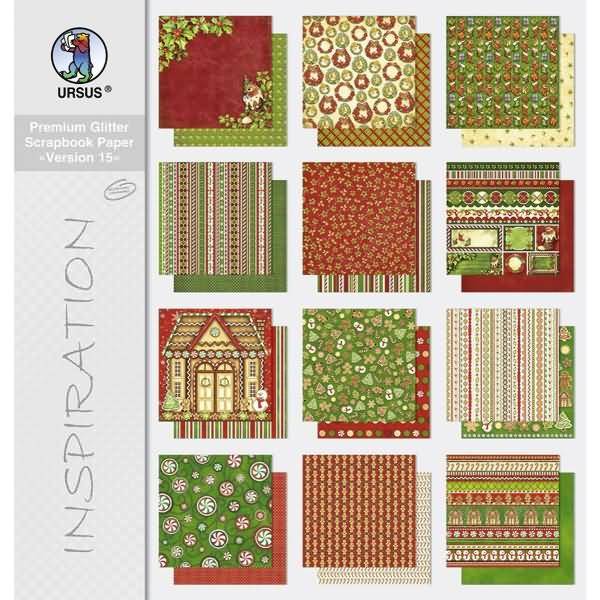 Scrapbook Paper Premium Glitter Block 30,5x30,5cm Version 15 VE=12 Blatt