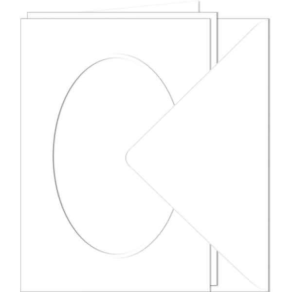 Passepartoutkarten A6 oval VE=25 Stück weiß