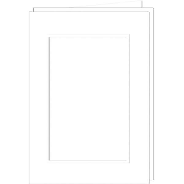 Passepartoutkarten A6 rechteckig VE=25 Stück weiß