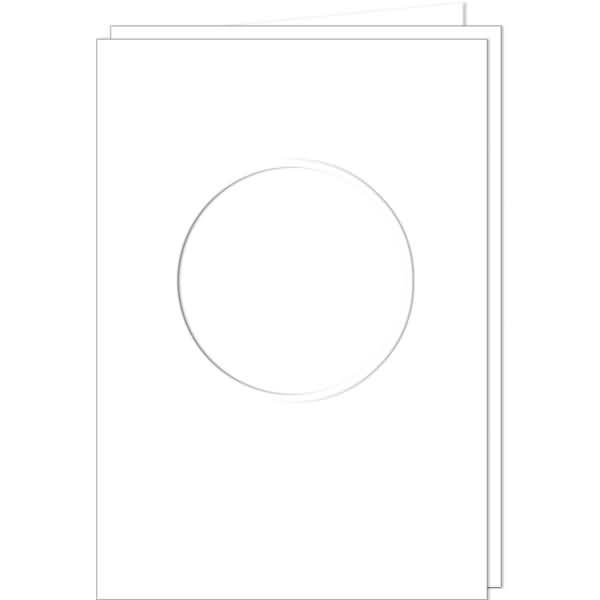 Passepartoutkarten A6 rund VE=25 Stück weiß