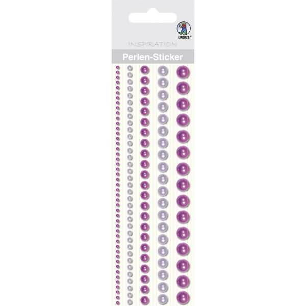 Perlen Sticker Bordüren rund VE=5 Stück 5 Größen violett